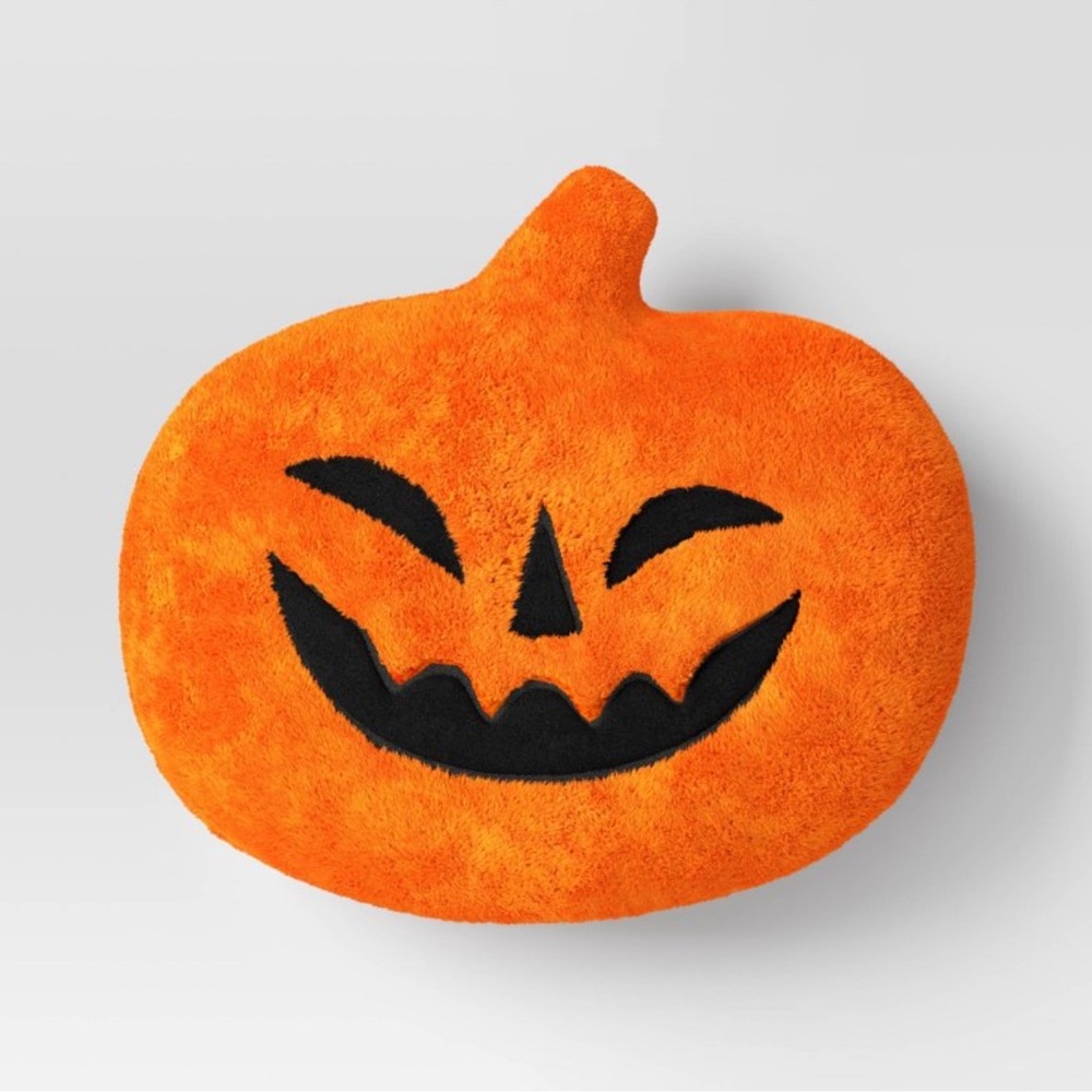 Pumpkin Shaped Halloween Faux Shearling Pillow Orange - Hyde & EEK! Boutique